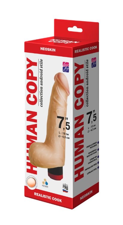 603503 Вибратор HUMAN COPY киберкожа 19 х 4,5 см
