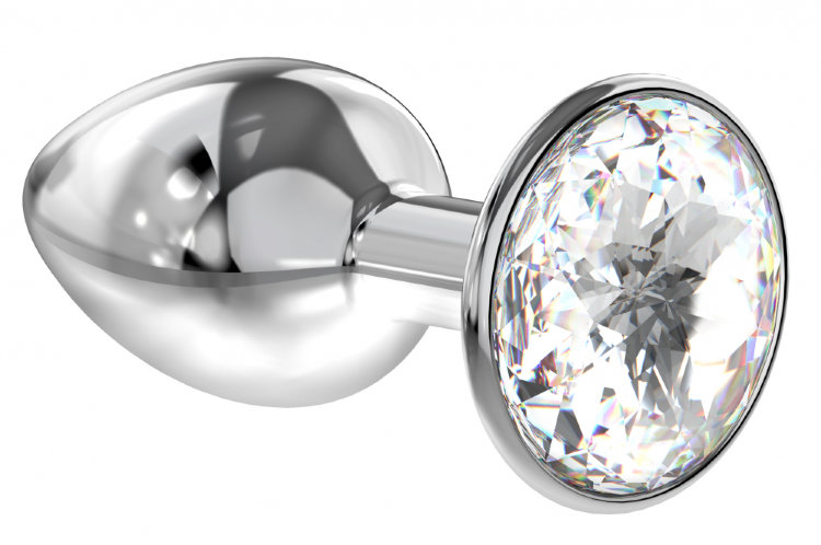 4009-01 Анальная пробка серебро Diamond Clear Sparkle Small