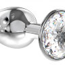 4009-01 Анальная пробка серебро Diamond Clear Sparkle Small