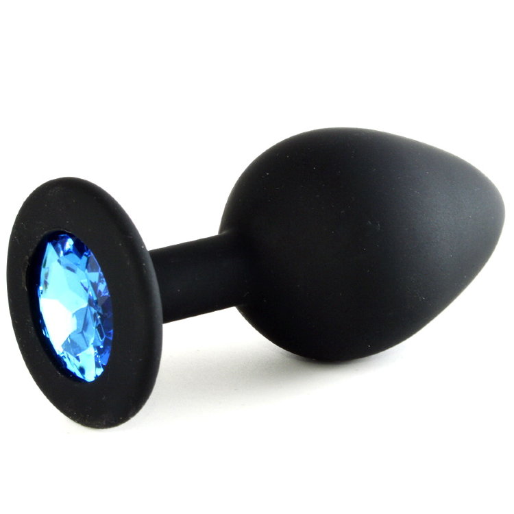 70500-13 Силиконовая втулка черная, цвет кристалла синий 7,2 см х 3 см