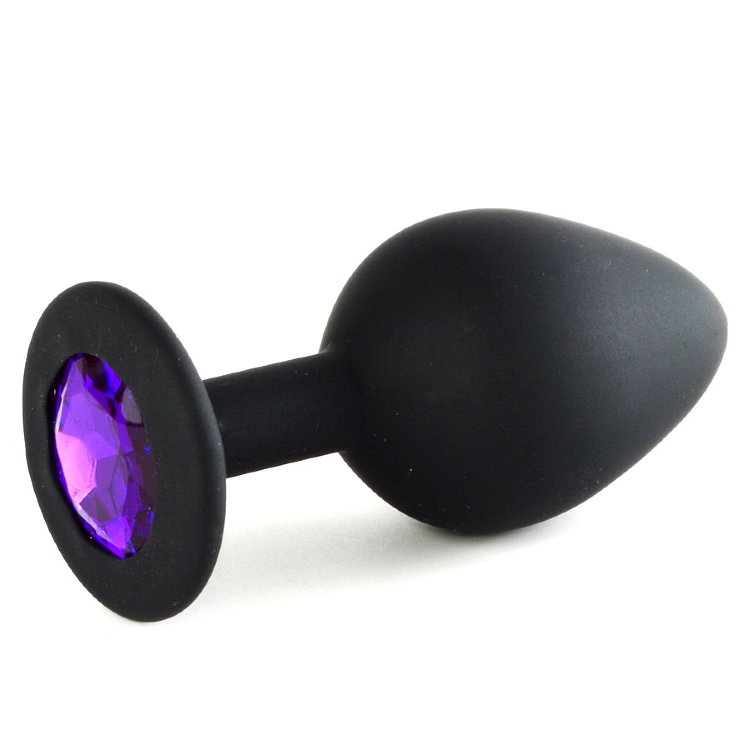 70500-04 Силиконовая втулка черная, цвет кристалла фиолетовый 7,2 см х 3 см
