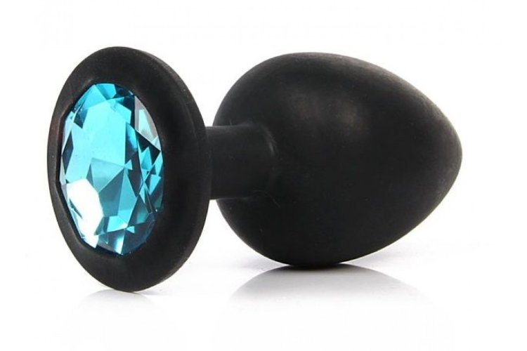 70502-05 Силиконовая втулка черная, цвет кристалла голубой 9,5 см х 4,2 см