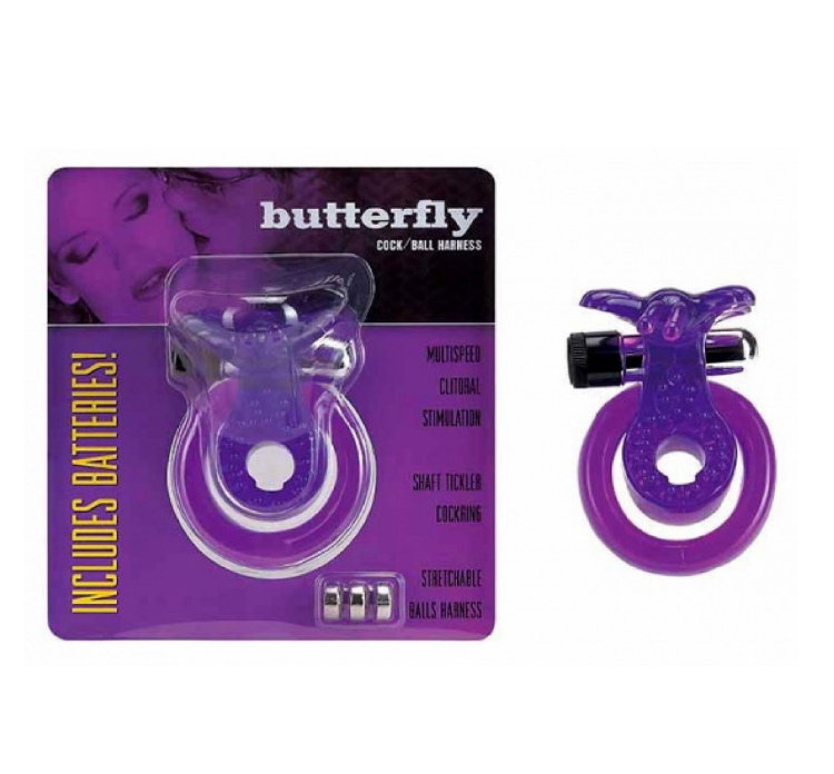 06-019 Виброкольцо с петлей для мошонки Butterfly