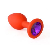 70600-04 Силиконовая втулка красная, цвет кристалла фиолетовый 7,2 см х 3 см