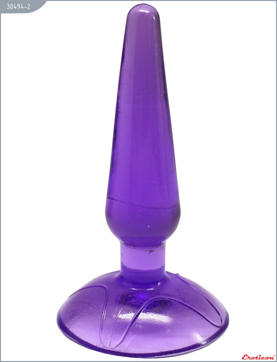 30494-2 Анальная пробка Butt Plug на присоске фиолетовая 11 см х 1,5 см