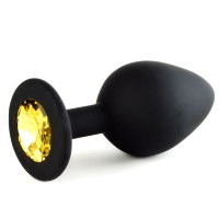 70500-03 Силиконовая втулка черная, цвет кристалла желтый 7,2 см х 3 см
