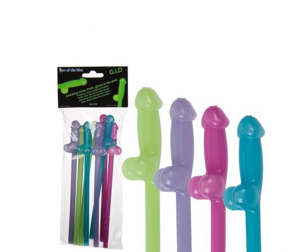700126 Коктейльные трубочки Penis Straws Mix Color 8 шт